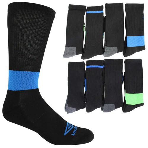 Men's Umbro Color Block Performance Crew 8 Pairs