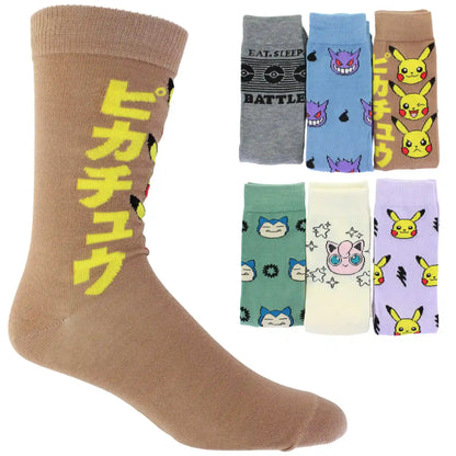 Men's Pokemon Casual Crew 6-Pair Pack