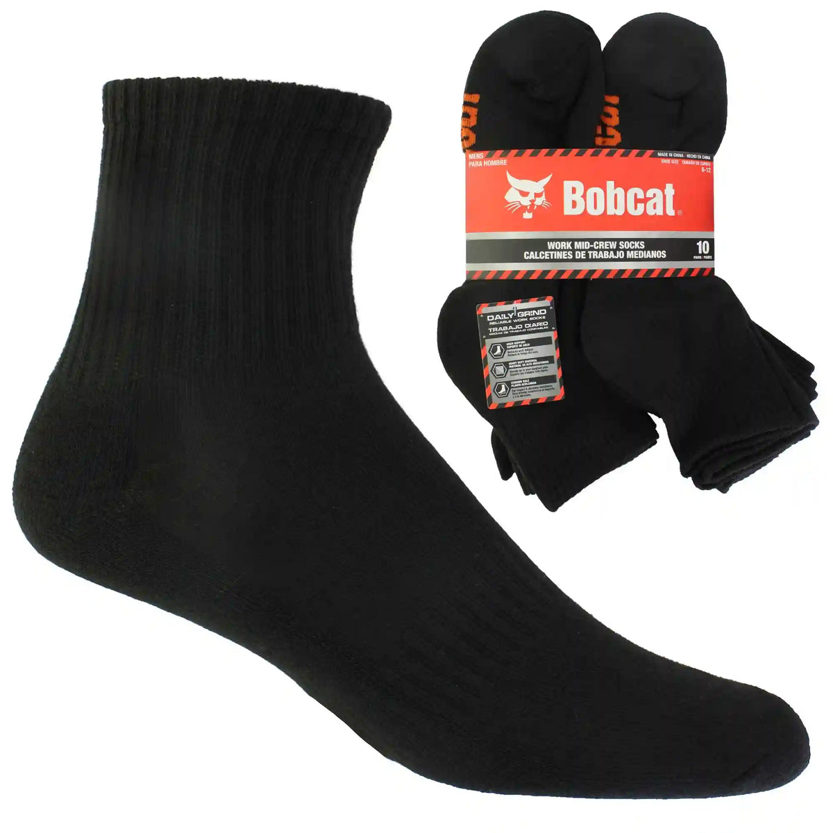 Men's Bobcat Mid Crew Work Mid-Crew 10-Pair Pack