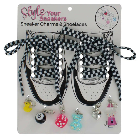 Checkerboard-Themed Sneaker Charms & Shoelaces