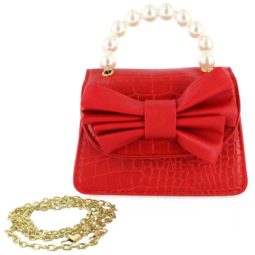 Willow & Ruby Faux-Alligator With Bow Mini Bag