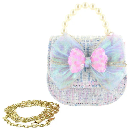 Willow & Ruby Sequin Tweed With Bow Mini Bag