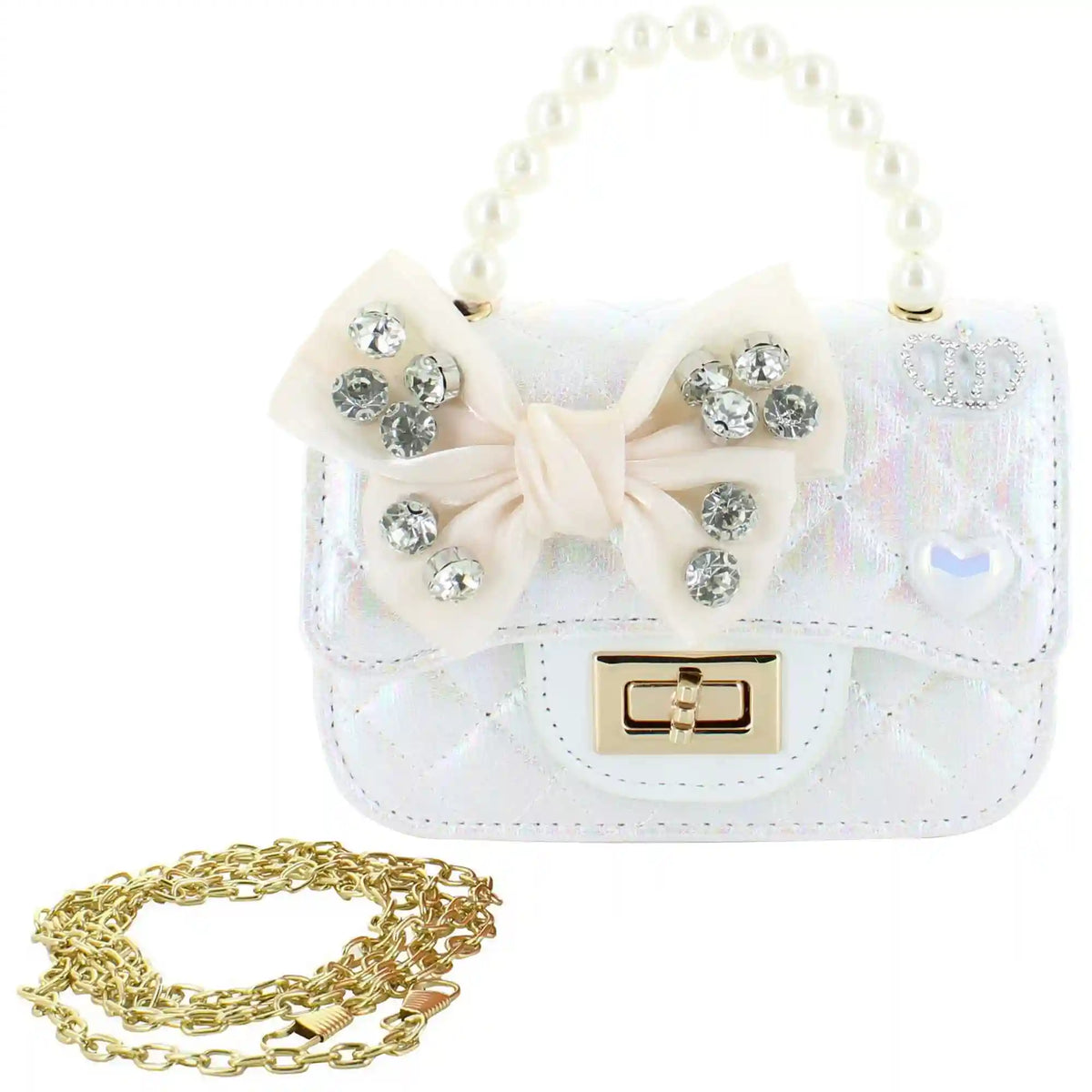 Willow & Ruby Satin Rhinestone Bow Mini Bag