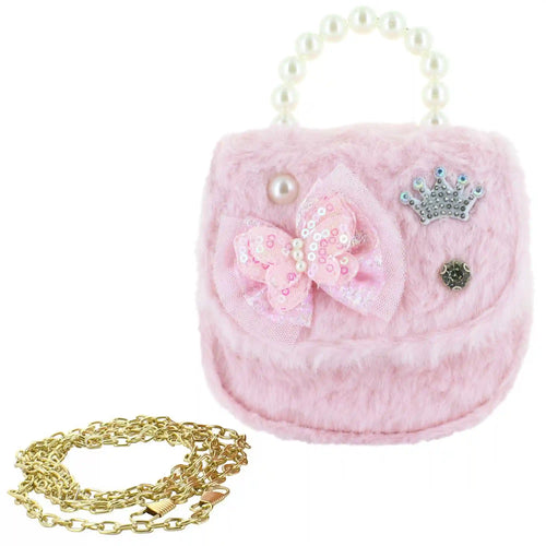 Willow & Ruby Faux-Fur Pink Butterfly Mini Bag