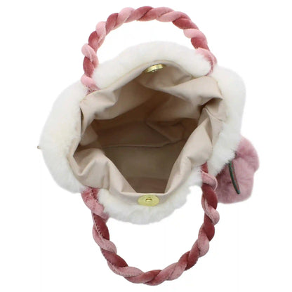a little obsessed Plush Bag With Braided Handle
