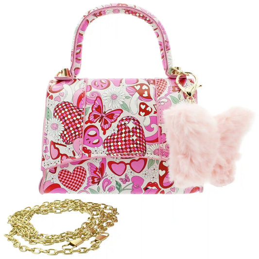 Willow and Ruby Retro Mini Bag with Heart Charm