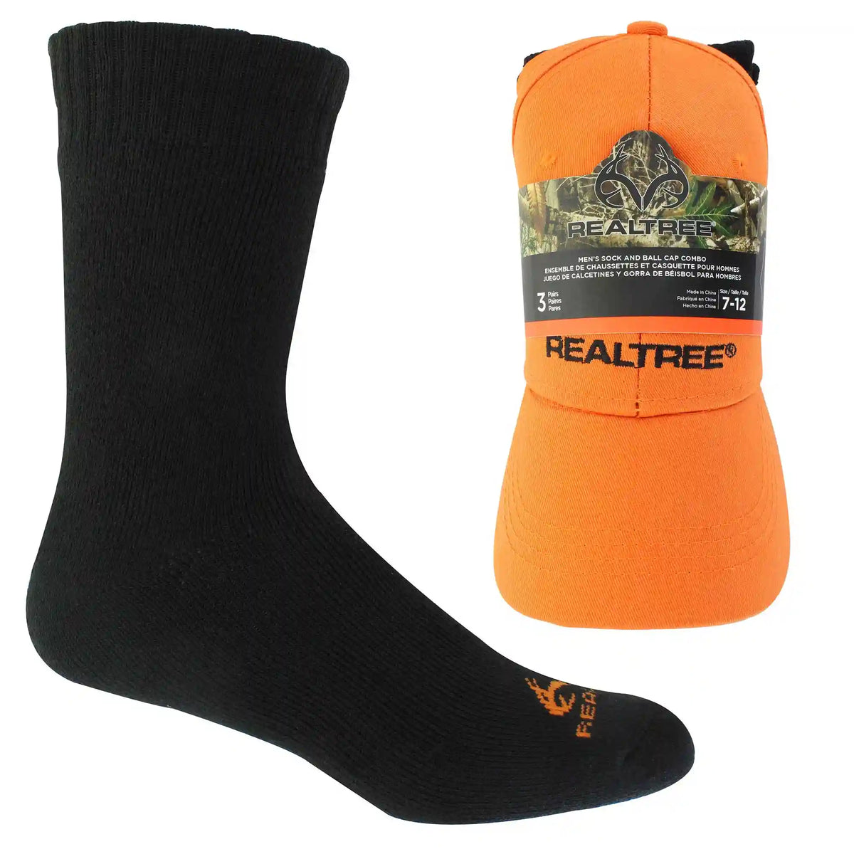 Men's Realtree Sock and Cap Combo 3-Pair Pack