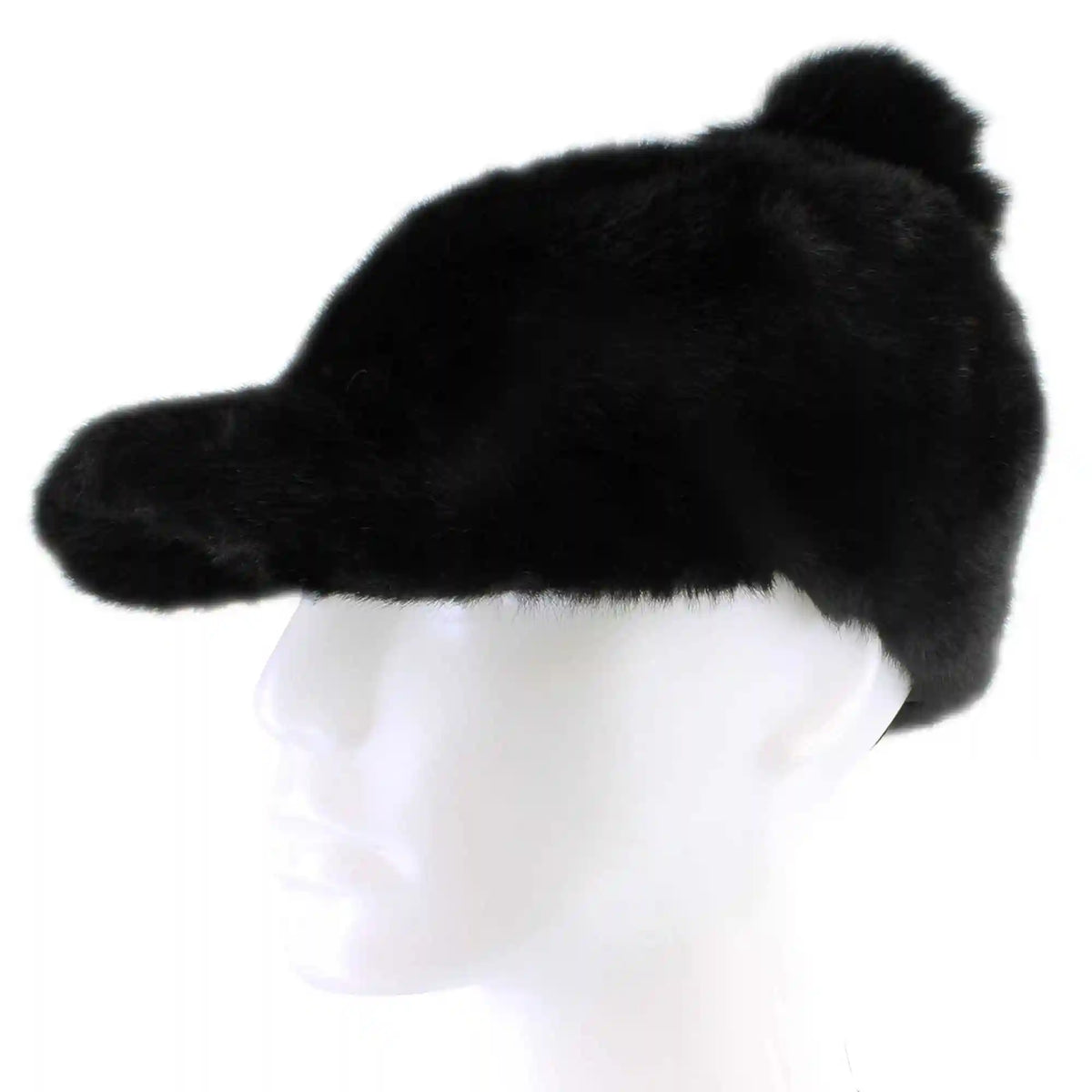 Couture Gems Fluffy Cap With Faux-Fur Pom