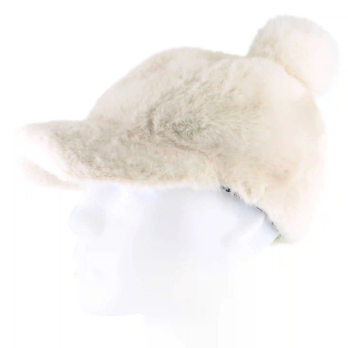 Couture Gems Fluffy Cap With Faux-Fur Pom