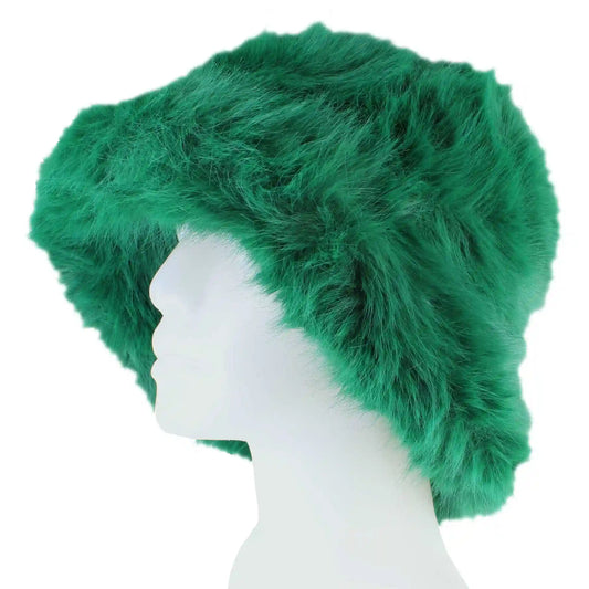 Couture Gems Fluffy Faux-Fur Bucket Hat