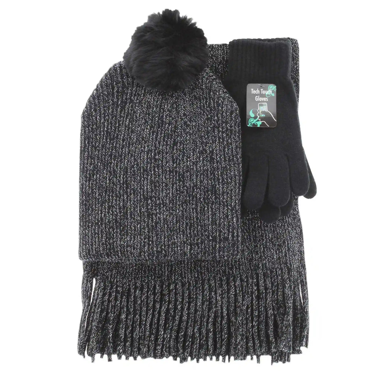 Women's Couture Gems Lurex Scarf 3-Piece Set