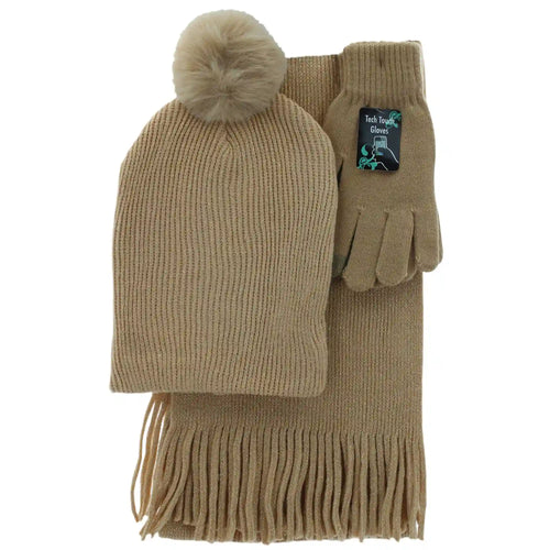 Women's Couture Gems Lurex Scarf 3-Piece Set