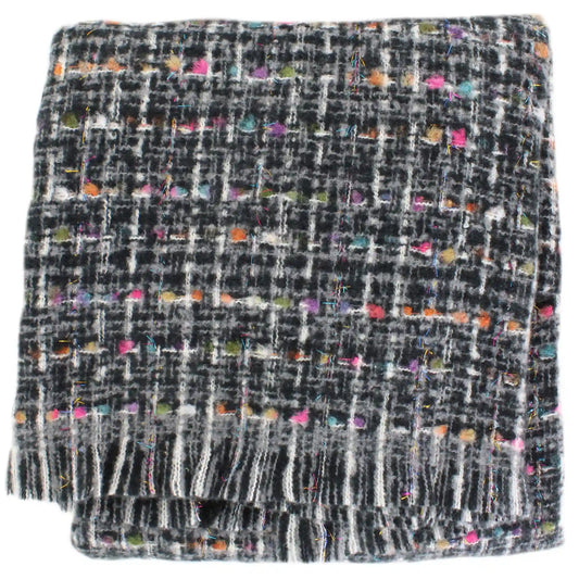 Couture Gems Tweed Oblong Scarf With Lurex Accents
