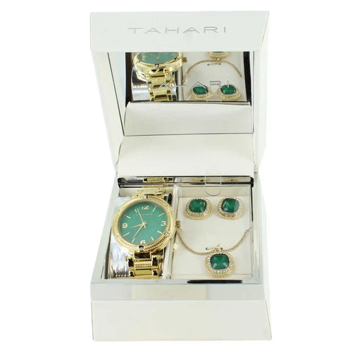 Tahari Watch With Matching Necklace And Earrings