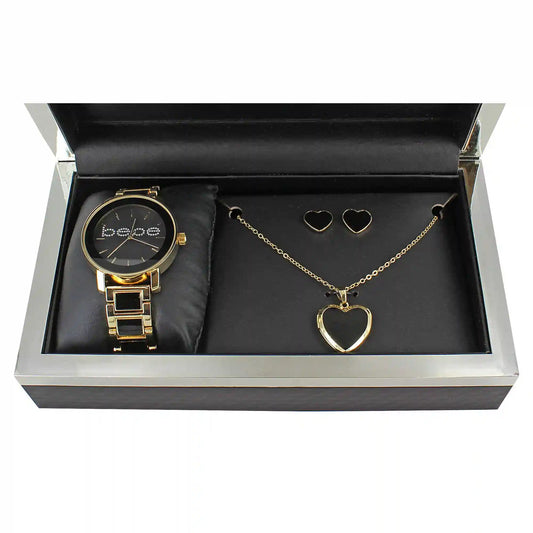 bebe Watch And Heart Jewelry Set