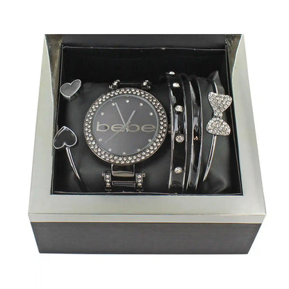 bebe Faux-Diamond Watch And Bangle Set
