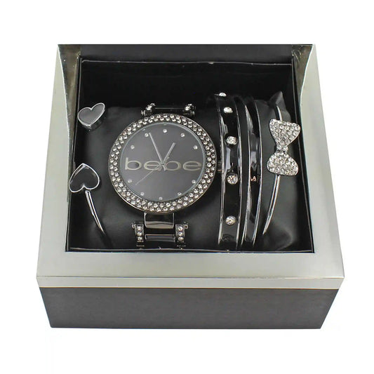bebe Faux-Diamond Watch And Bangle Set