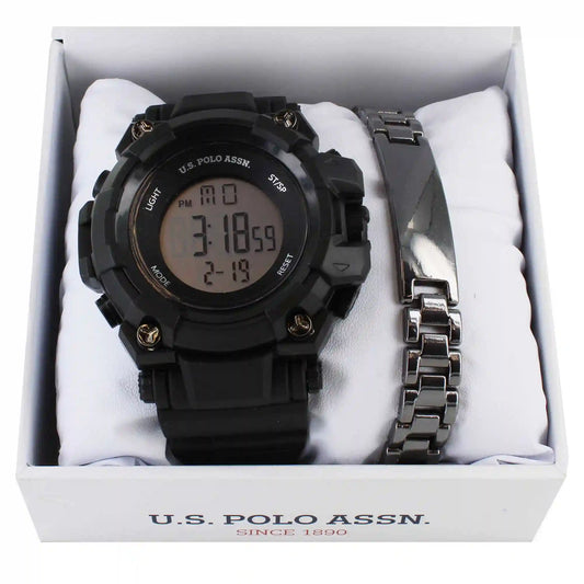 U.S. Polo Association Digital Watch & Bracelet Set