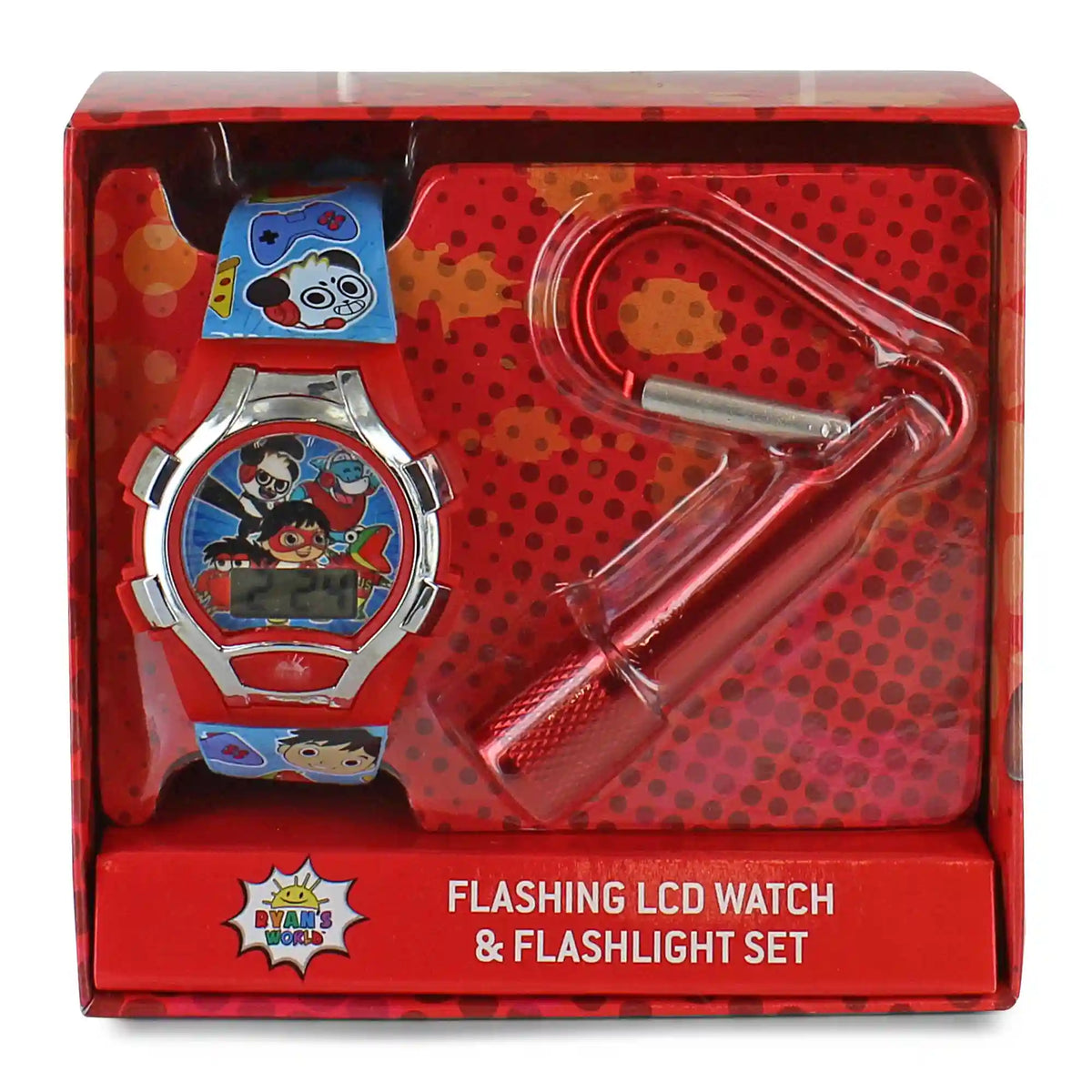 Ryan's World Flashing LCD Watch And Flashlight Set