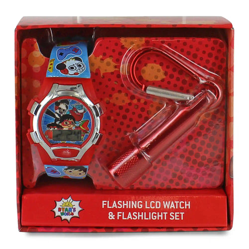 Ryan's World Flashing LCD Watch And Flashlight Set
