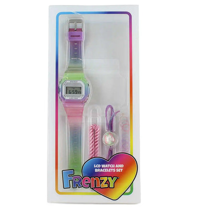 Frenzy LCD Watch And Bracelet Set