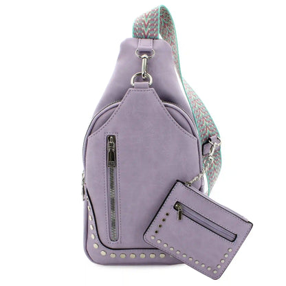 Sam & Hadley Studded Sling With Clip-On Pouch