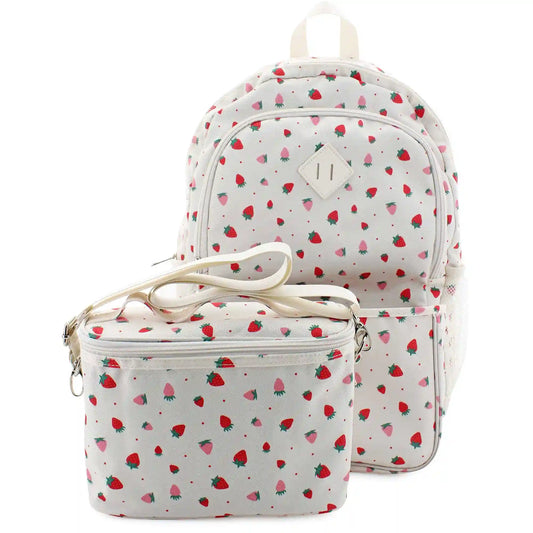 Madden Girl Strawberry Backpack With Lunch Tote