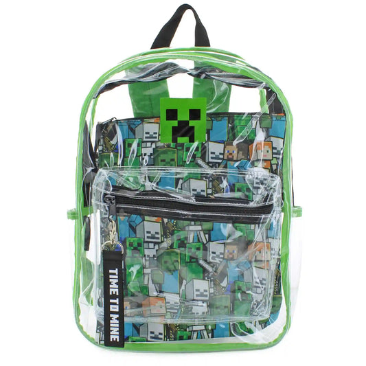 MINECRAFTClear Backpack With Laptop Case
