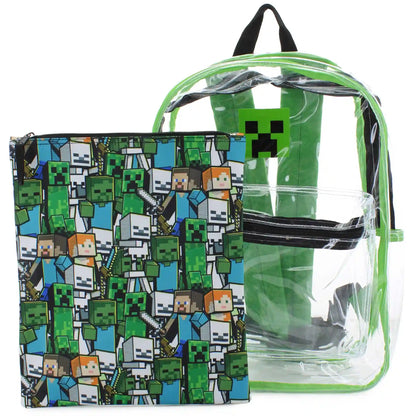 MINECRAFTClear Backpack With Laptop Case